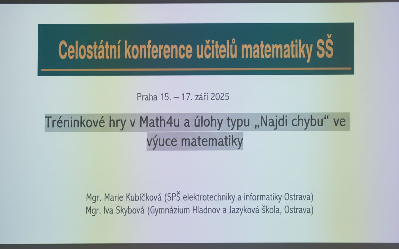 Příspěvek na Celostátní konferenci učitelů matematiky SŠ v Praze